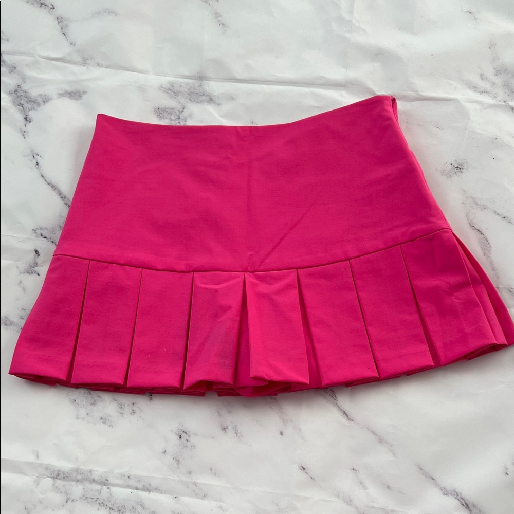 Zara Fuchsia Pleated Skater Skirt